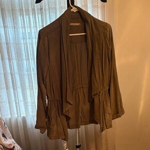 Max Jeans Olive Green Open Front Jacket